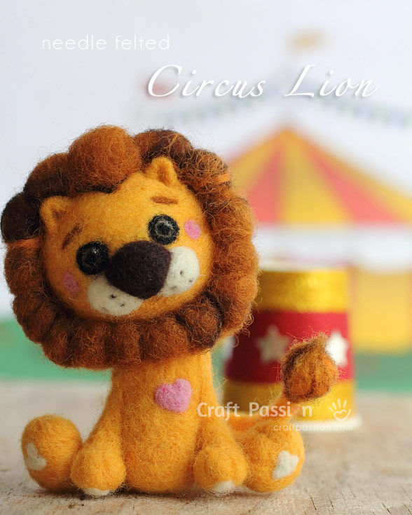 Felt circus lion