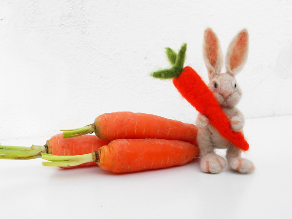 Felt Rabbit and Carrots