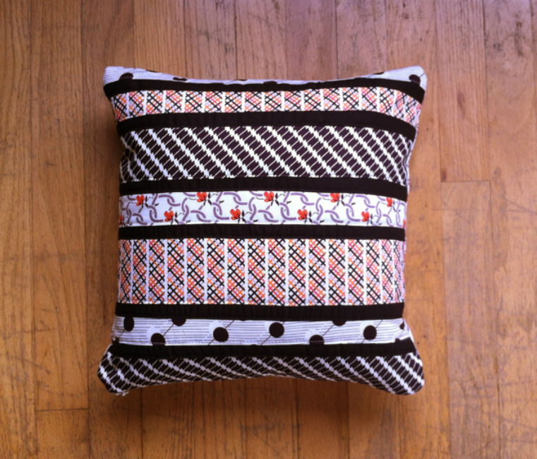 striped patchwork pillow