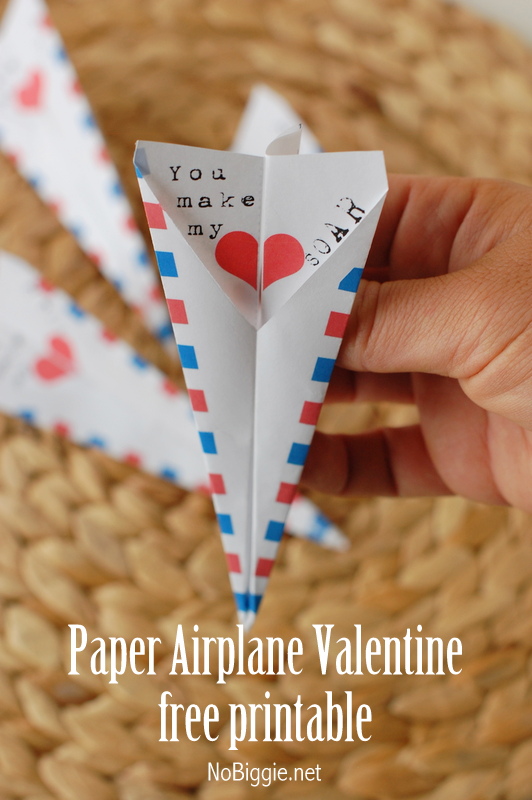 Free Printable Paper Airplanes for Valentine's Day