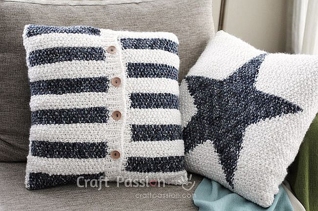 Stylish Knit Striped Cushion
