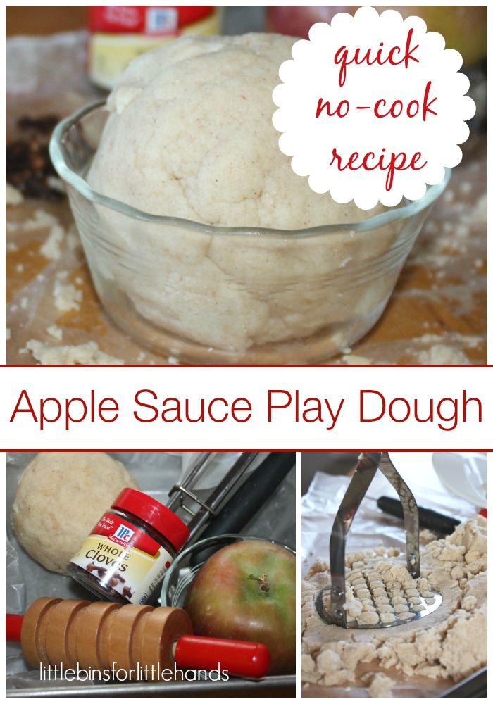 Applesauce, no cooking, play dough, make with coconut flour