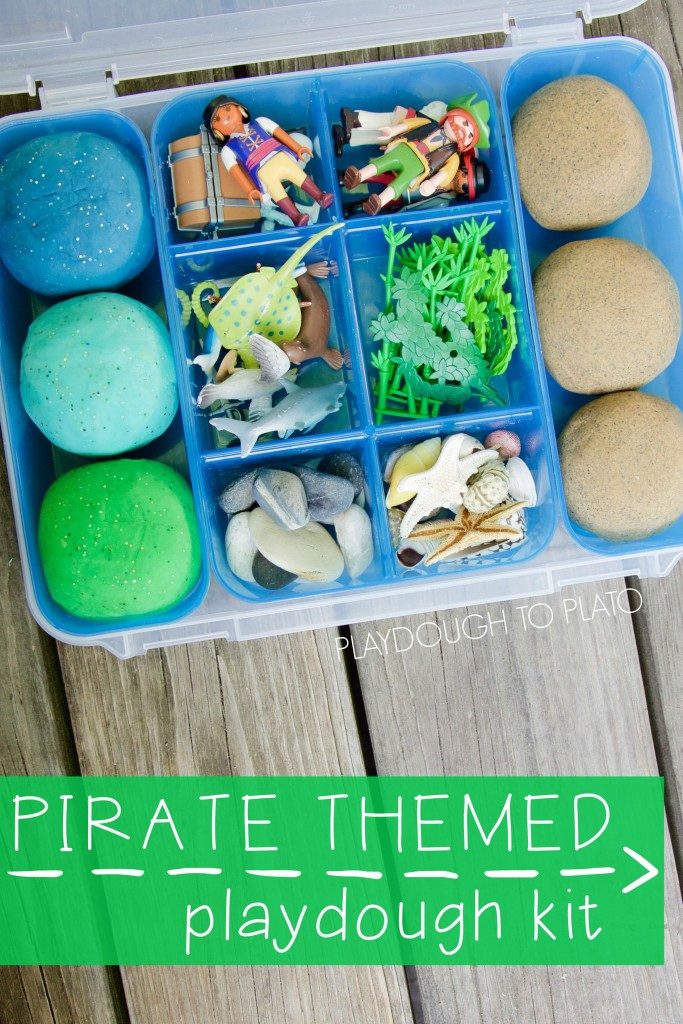 Pirate themed plasticine kit.  -Such a fun rainy day activity or DIY gift idea for kids.  -683x1024