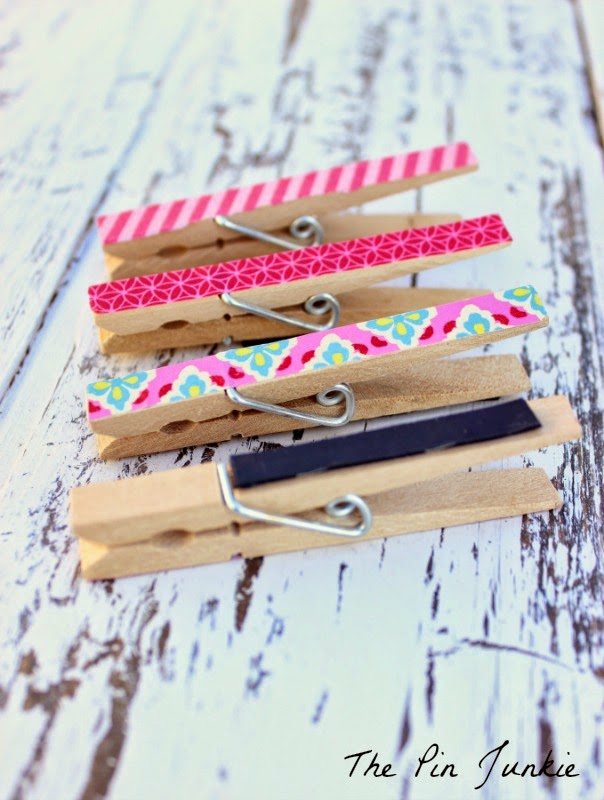 Washi Tape Clothespin Magnet