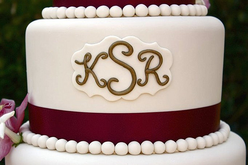 Minimalist Monogram Wedding Cake