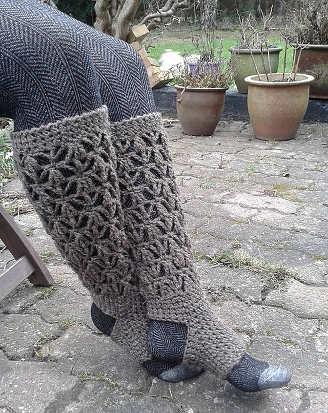 Knee crochet socks