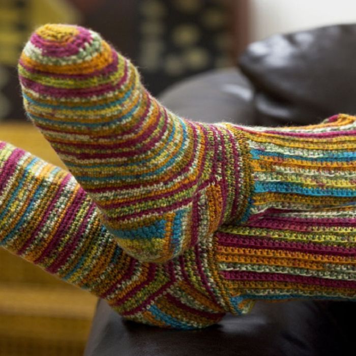 Colorful Crochet Socks - Ladies