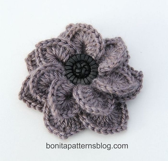 Textured flower with button center