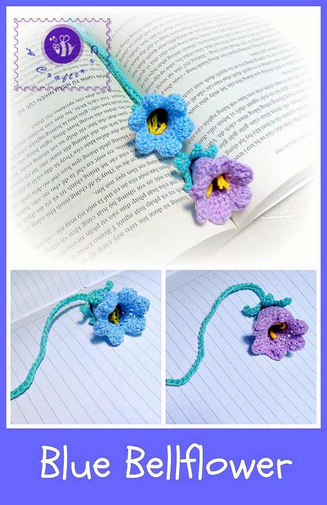 blue bellflower bookmark