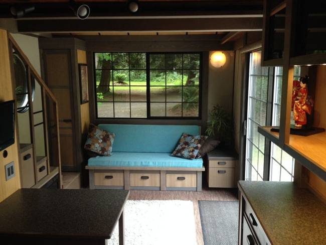 Tiny House Living Room Tiny Oregon House with Simple Design and Japanese Influences