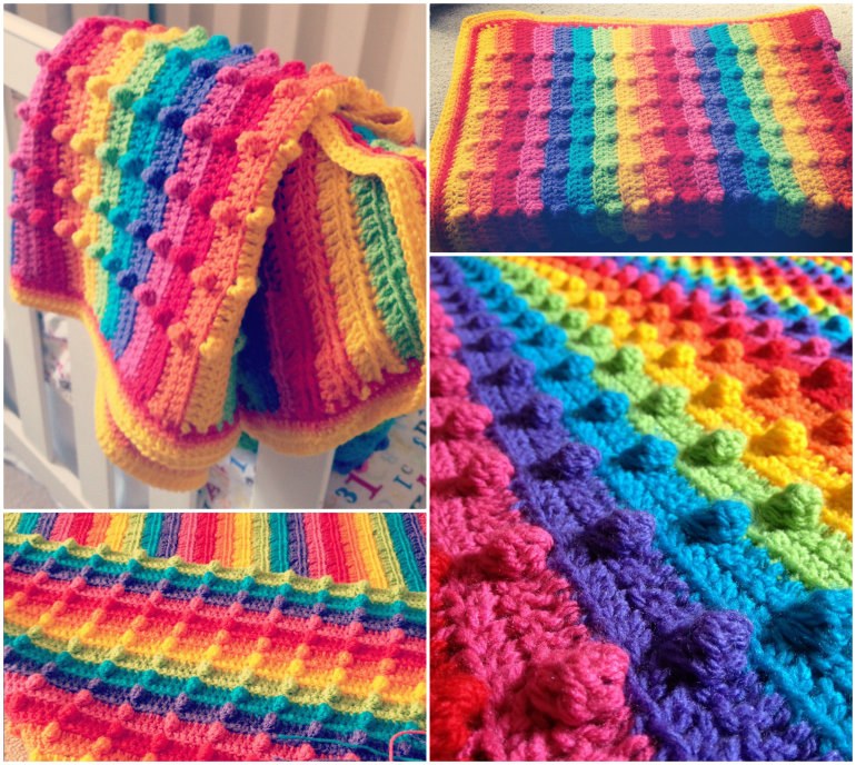 Bobble-Stitch-Rainbow-Blanket-