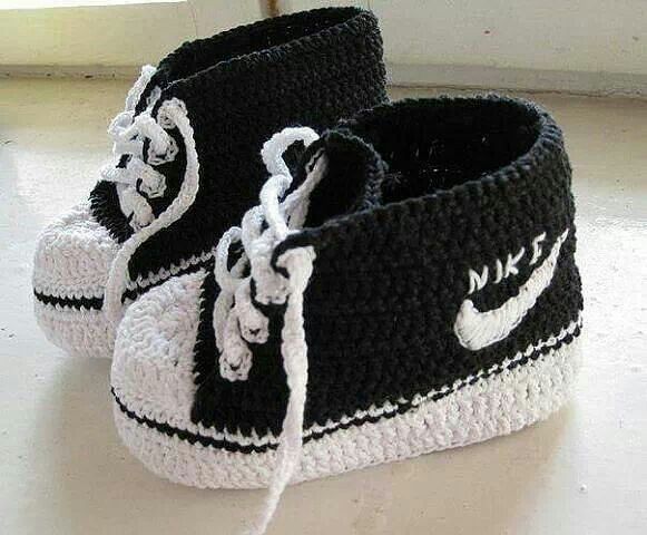 Crochet Nike Inspired Baby Boots No Pattern