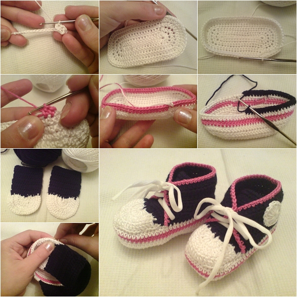 Crochet Nike Inspired Baby Boots No Pattern 4