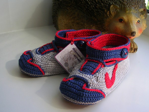 Crochet Nike Inspired Baby Boots No Pattern 3