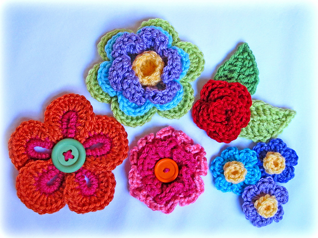 Button Floral Fantasy Crochet - wonderfuldiy3
