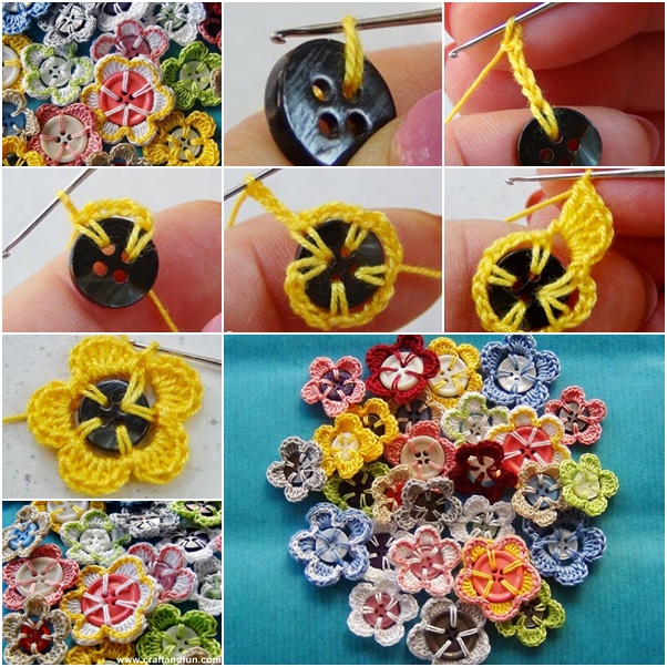 Crochet Button Flower 1 Simple and Stunning Crochet Button Flower