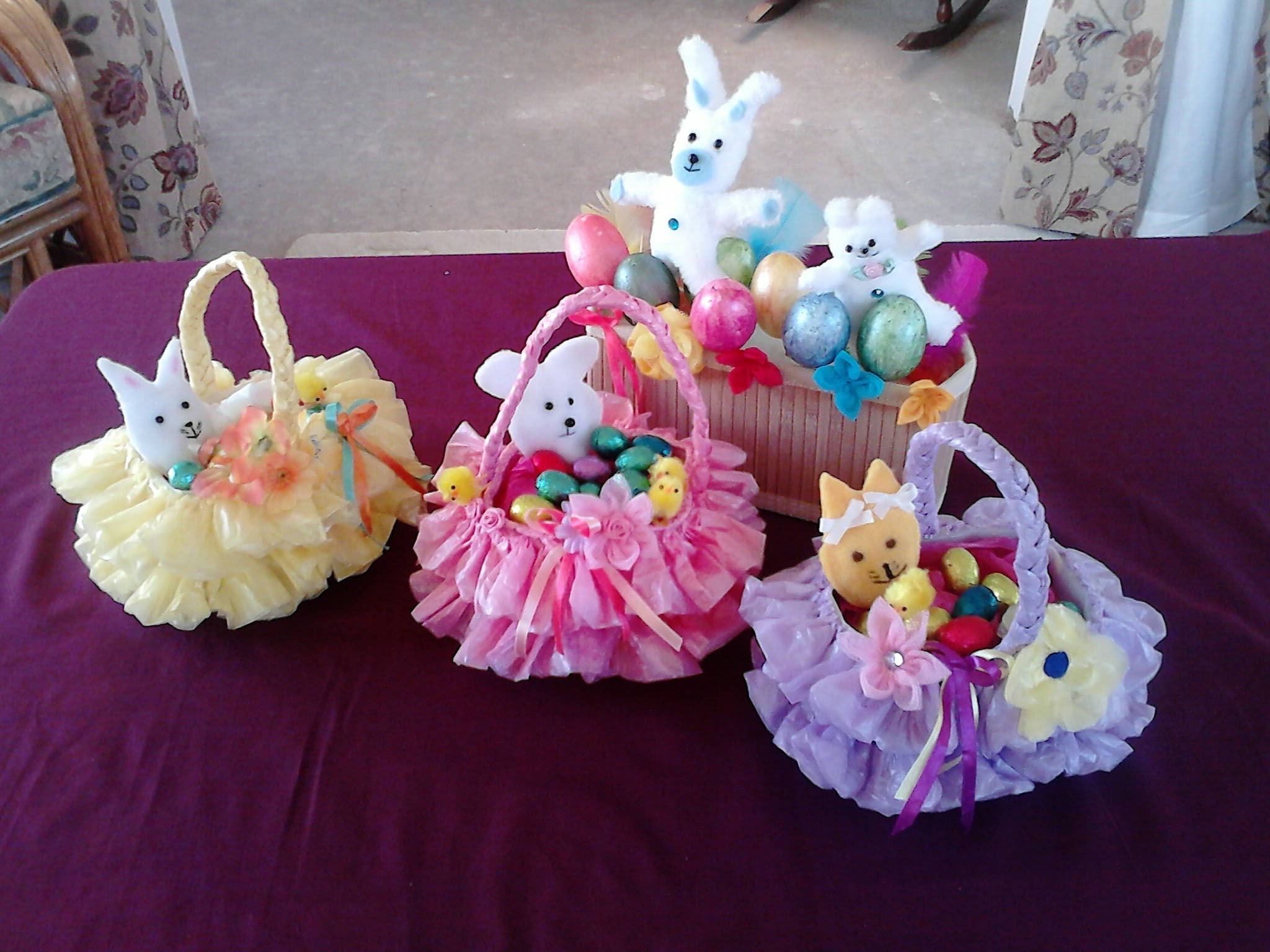 Easter Baskets - made from recycled plastic bags and bottles - wonderfuldiy1