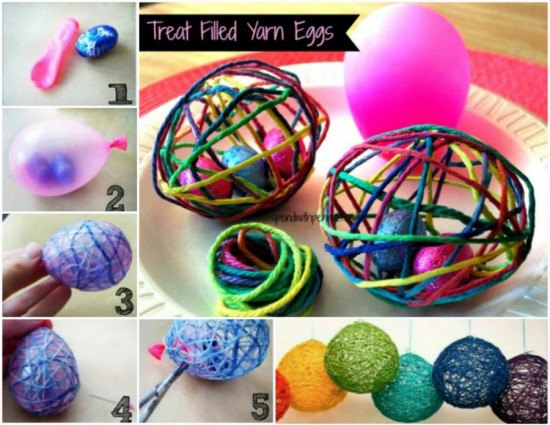 Handling stuffed yarn eggs - wonderfuldiy f