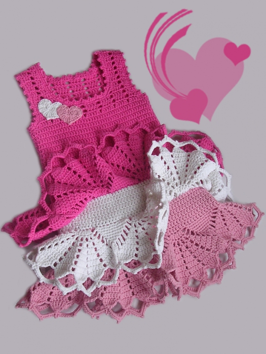 Valentine's Day Dress for Little Girls, Crochet Pattern - wonderfuldiy2