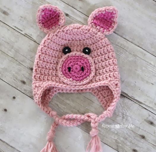 Crochet Pig Hat Free Pattern - wonderfuldiy