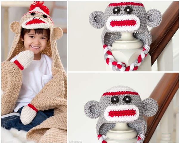 Sock Monkey Baby Hat Crochet Pattern 3