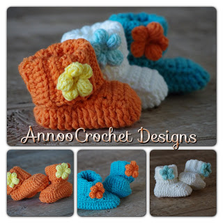 Spring Flower Baby Booties Free Crochet Pattern - wonderfuldiy2