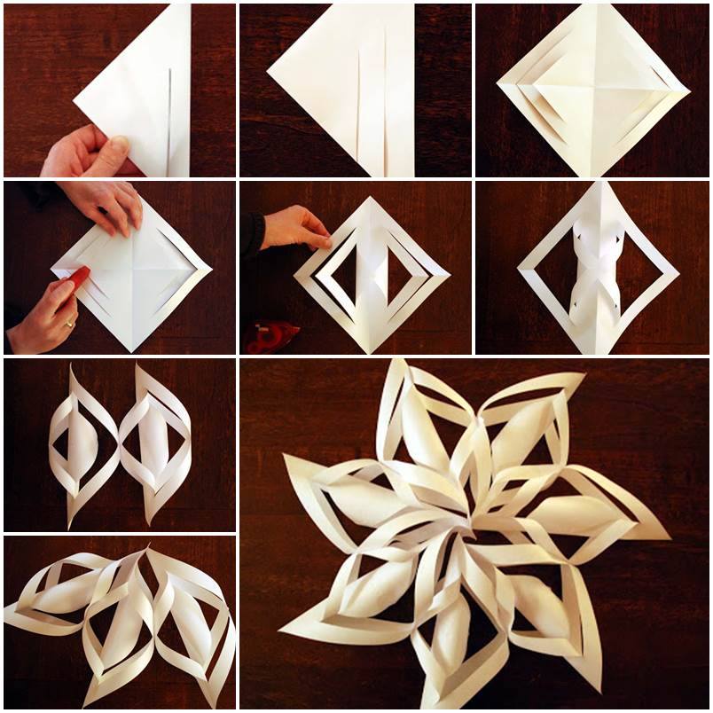 Paper Star Snowflake DIY F2 Wonderful DIY 3D Paper Star Snowflake