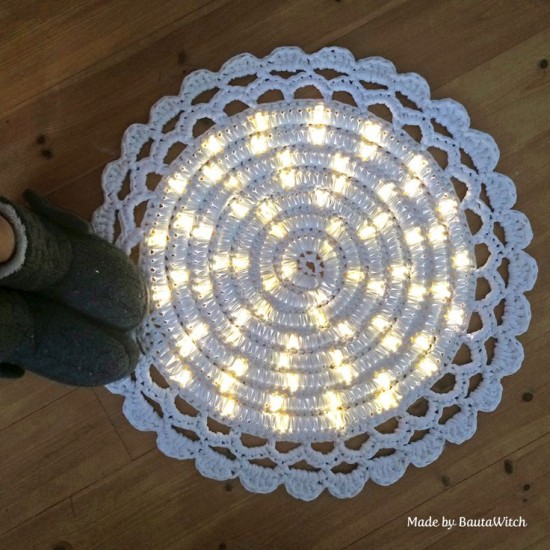 crochet luminous mat wonderfuldiy