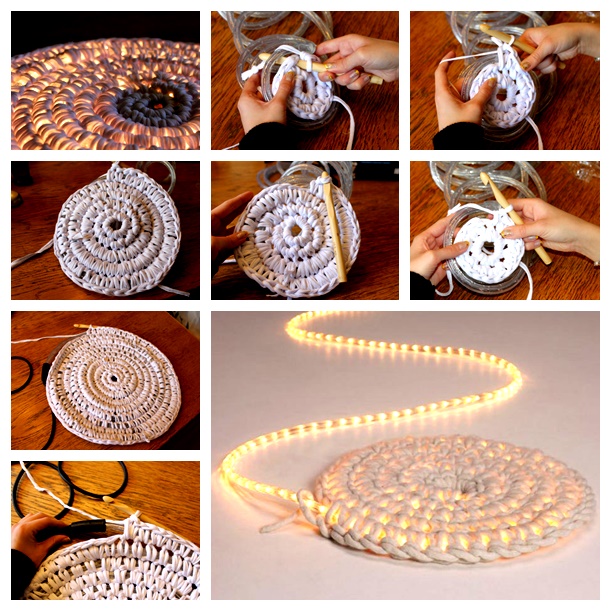 Crochet Light Rug wonderdiy Wonderful DIY Living Room Crochet Light Rug