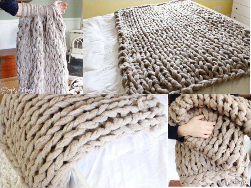 Arm Knit a Blanket wonderfuldiy 2 Wonderful DIY Knitting giant wool blanket using PVC pipe