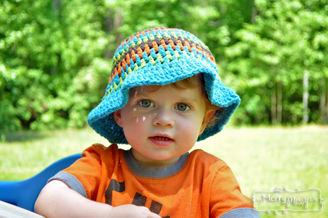 crochet - sun hat - no pattern - wonderfuldiy3