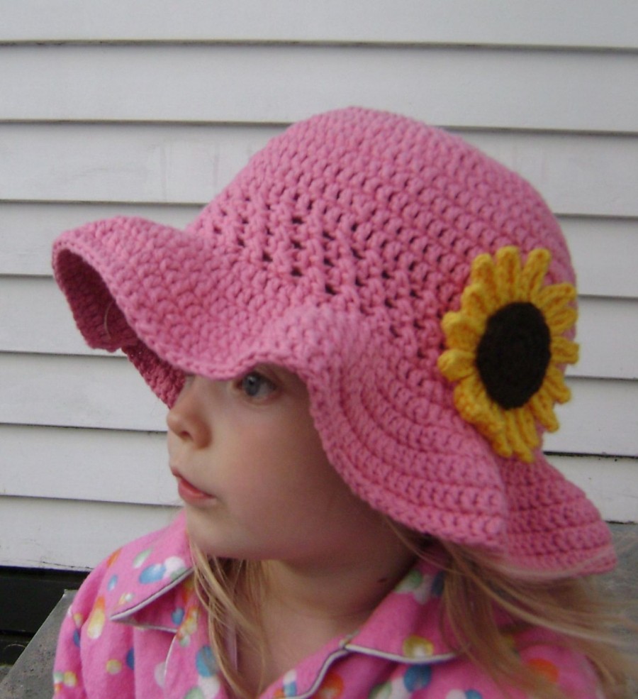 crochet - sun hat - no pattern - wonderfuldiy1