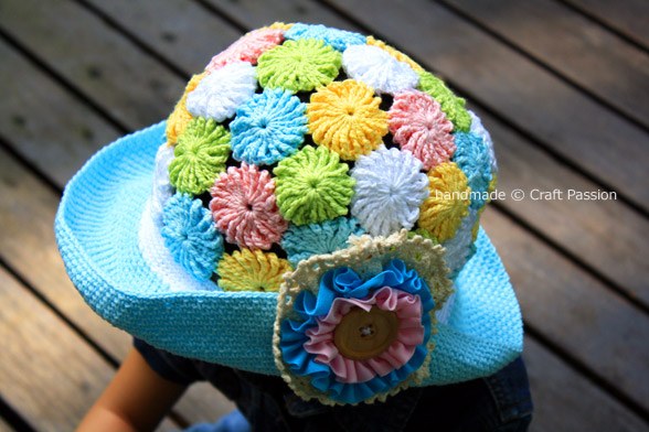 crochet - sun hat - no pattern - wonderfuldiy7