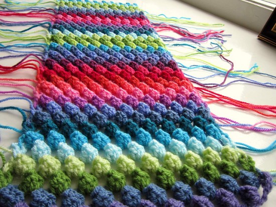 Bubble Crochet Blanket wonderdiy1 Crochet Bubble Stitch Rainbow Blanket Free Pattern