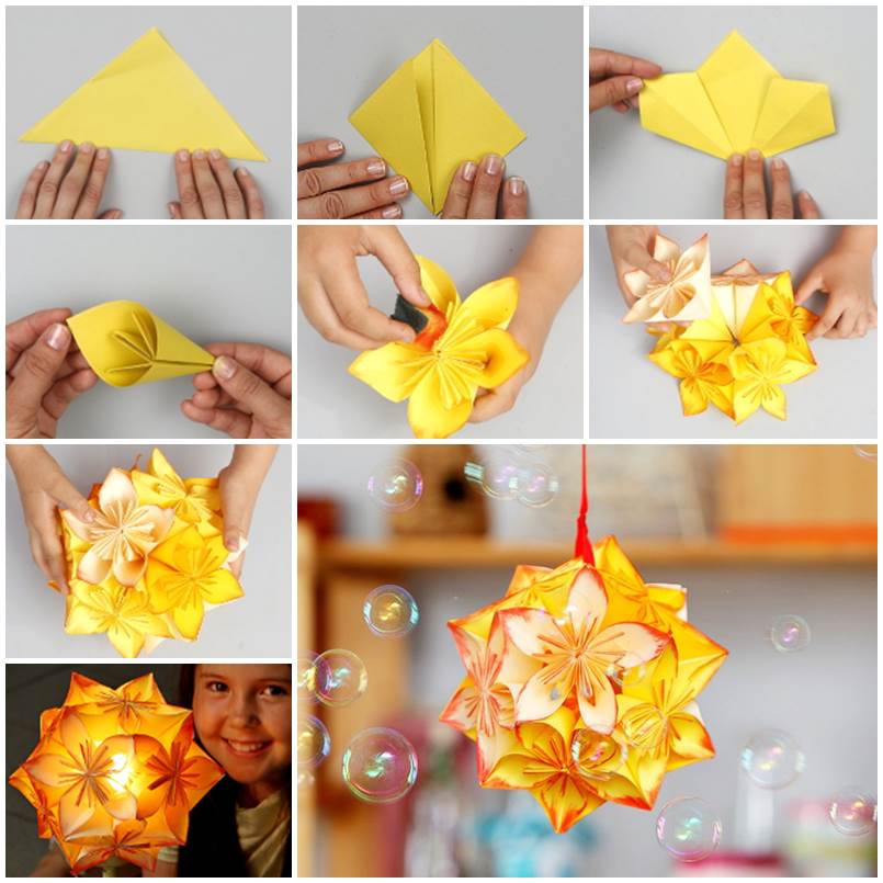 DIY Origami Nantian Flower Ball Featured Wonderful DIY Origami Nantian Flower Ball