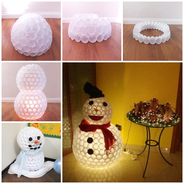 Plastic Cup Snowman F Plastic Cup Wonderful DIY Christmas Glitter Ball Decoration