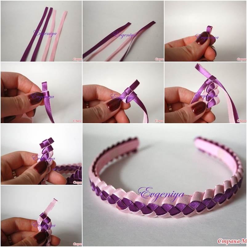 Two Tone Ribbon Headband Fantastic DIY Unique Knit Headband