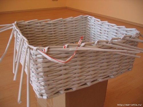 Woven Basket with Newspaper Wicker 26