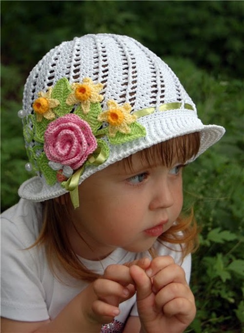 DIY Crochet Pretty Panama Hat for Girls 65