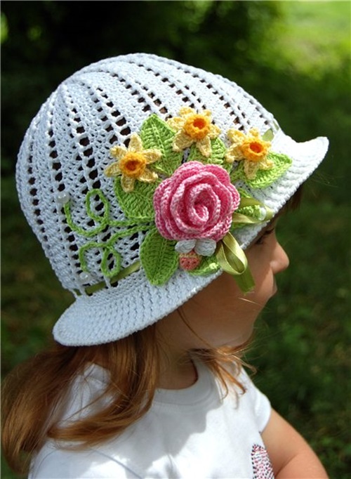 DIY Crochet Pretty Panama Hats for Girls 51