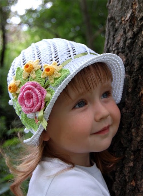 DIY Crochet Pretty Panama Hat for Girls 66