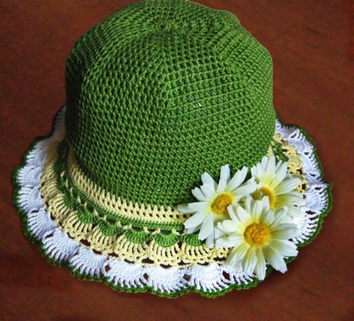 Crochet girl dress and hat set9