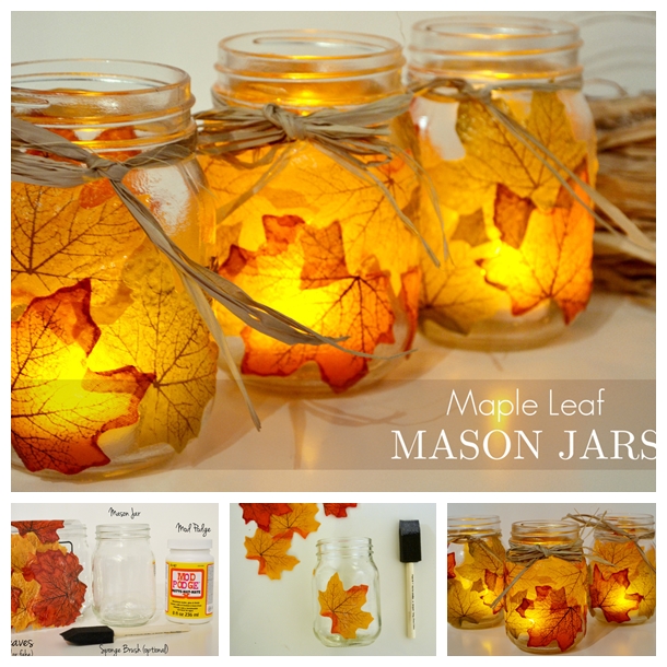 Mason Jar F's Leaf Mason Jar Candle Holder