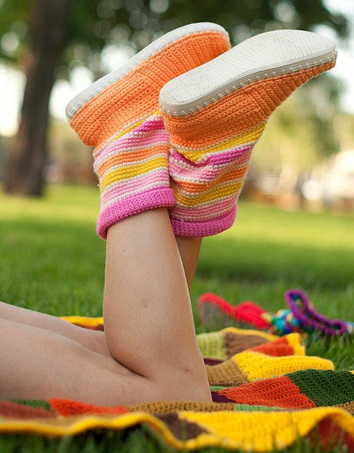 Crochet Boot Slippers 3