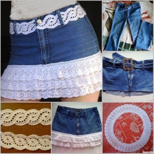 Denim Skirt F A wonderful DIY trendy denim skirt from Old Jeans
