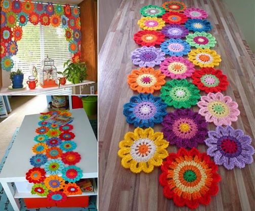 You can make any number of gorgeous things with this crochet flower tutorial. Drapes, blankets, tablecloths, pillows, anything you like.