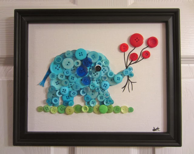 Button Elephant Wall Art 6