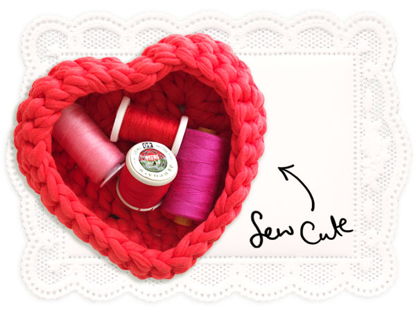 Crochet Heart Storage Basket 17