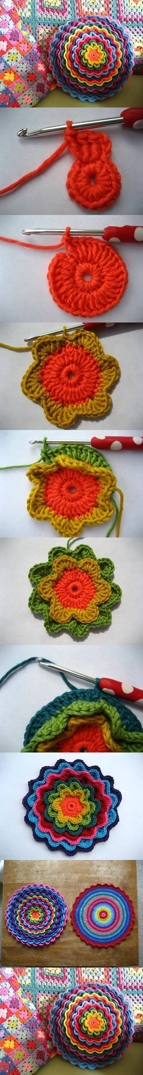 DIY Crochet Flower M Fantastic DIY Crochet Flower Pad