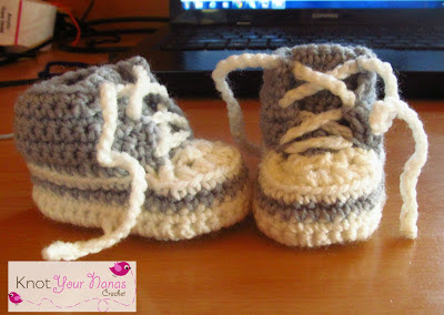 Crochet Converse Newborn High Top Shoes - wonderfuldiy2